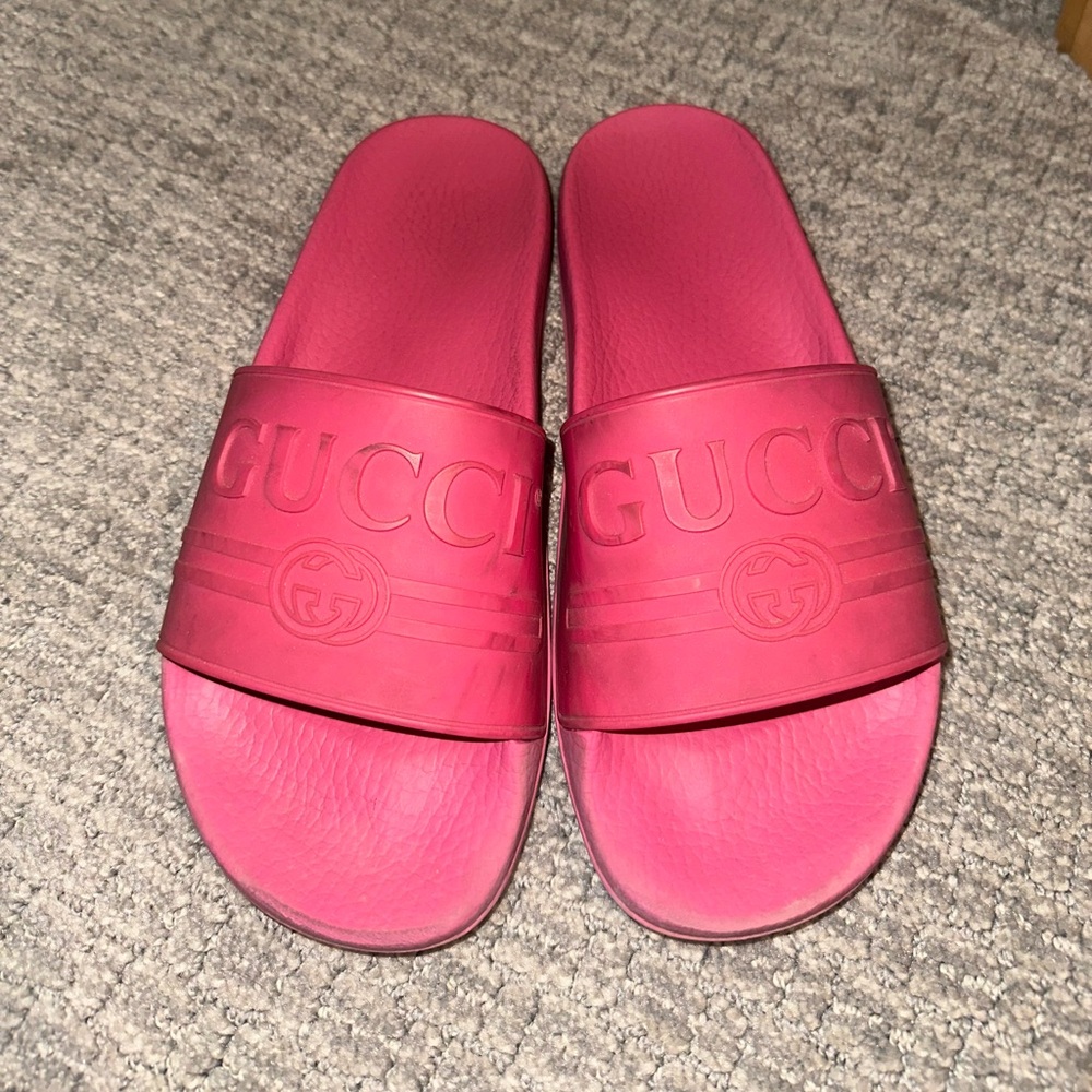 Gucci Pink Slide Sandals